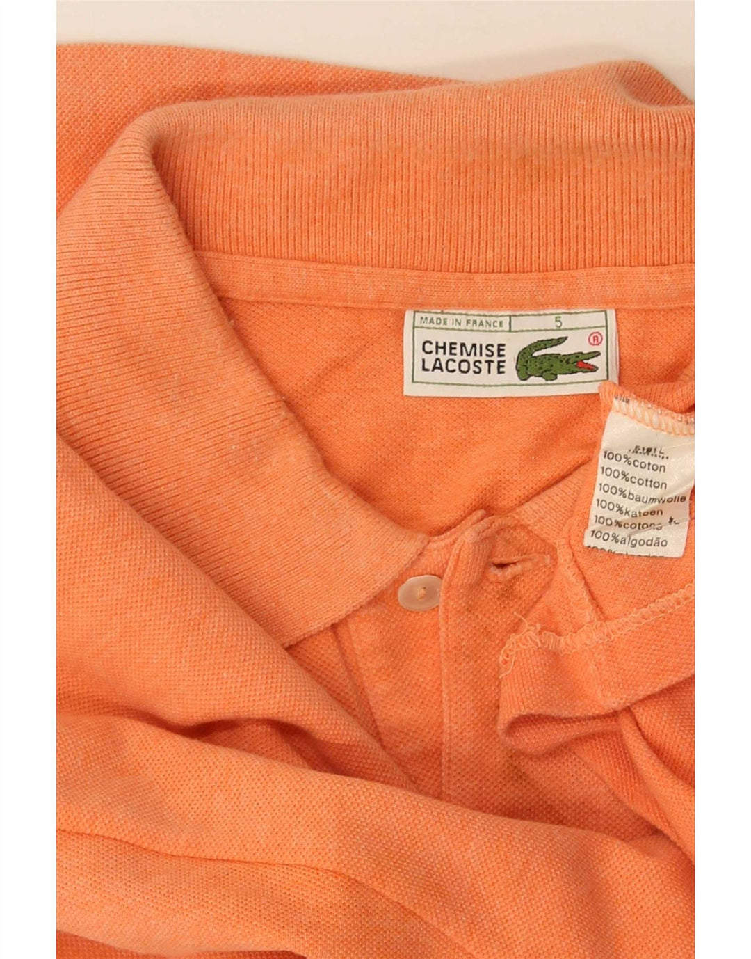 Lacoste Langærmet Polo Shirt til mænd Størrelse 5 Large Orange Bomuld