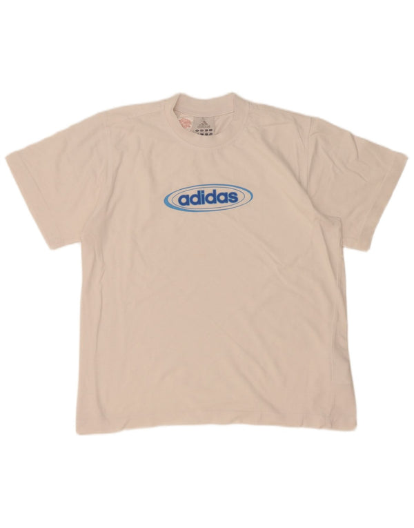 Adidas drenge grafisk t-shirt top 13-14 år hvid bomuld