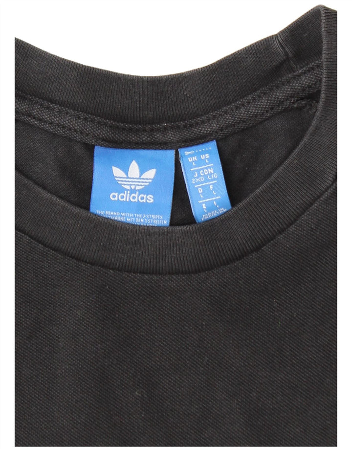 ADIDAS Mens T-Shirt Top Large Black Cotton