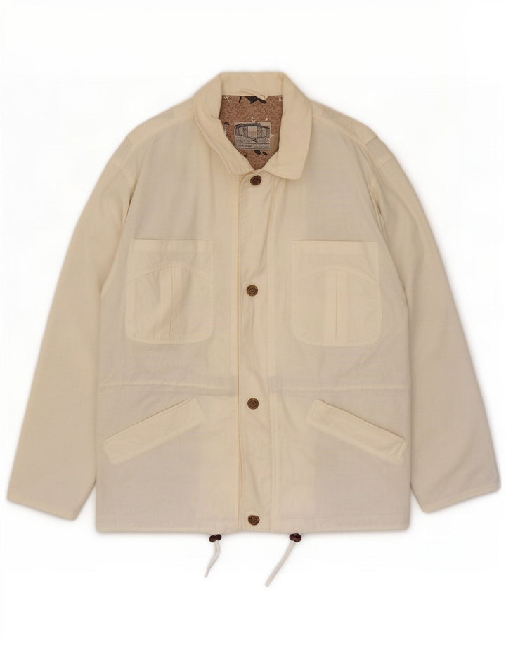 Vintage Herre Utility Jacket IT 50 Large Off White Bomuld