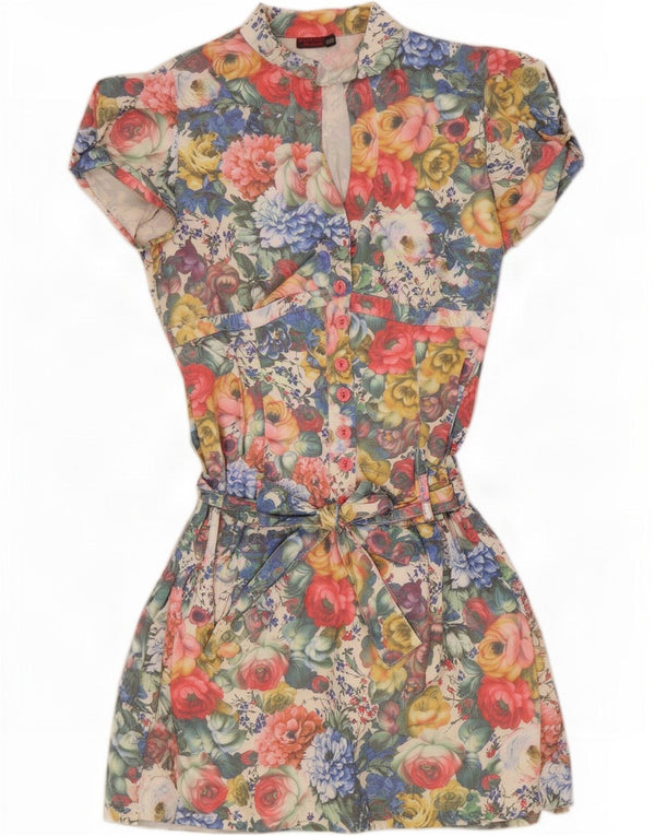 Vintage Dame Drop Waist Dress UK 22 3XL Flerfarvet Floral