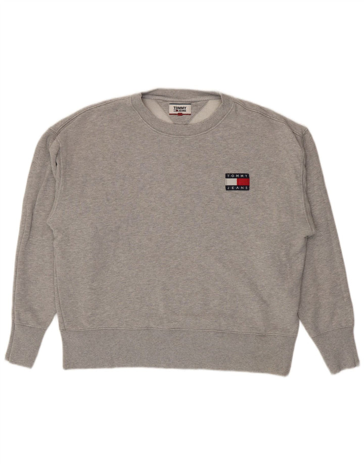 Tommy Hilfiger Herre Sweatshirt Jumper Stor Grå Flecked Bomuld
