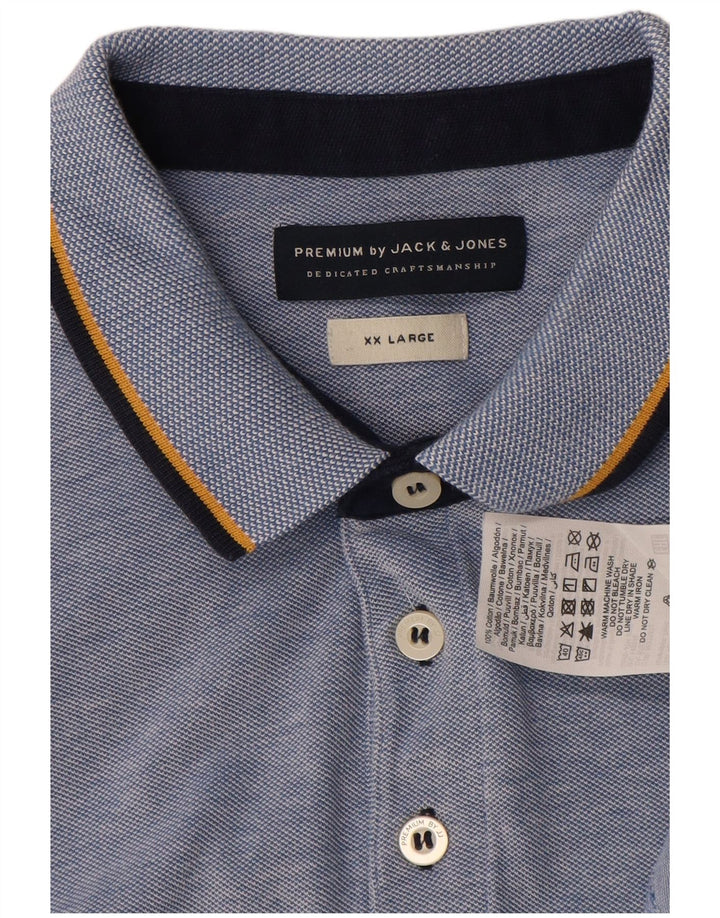 Jack & Jones herre poloskjorte 2XL blå bomuld
