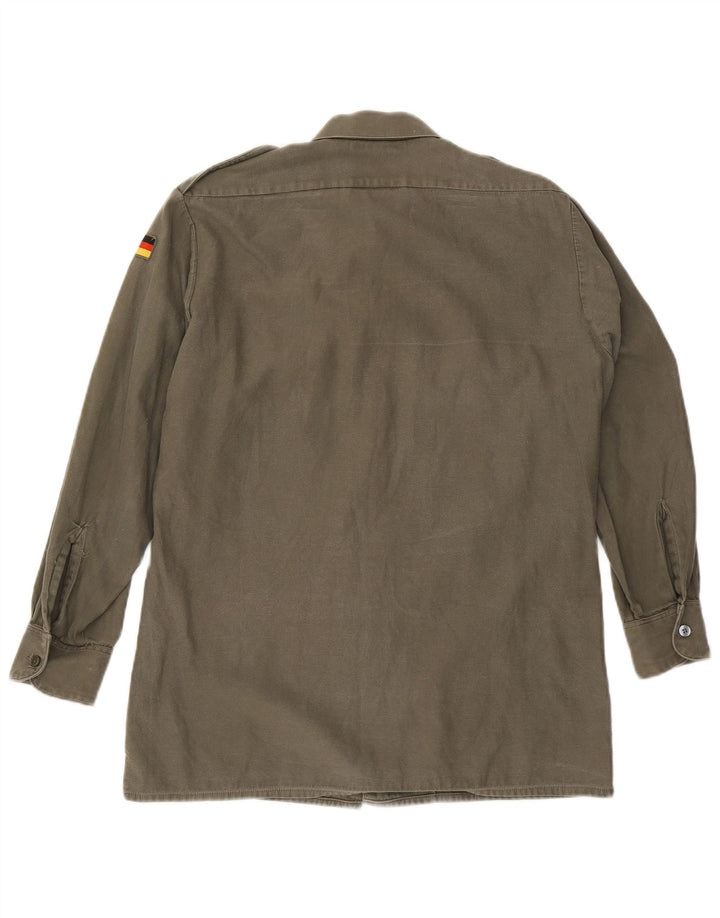 Vintage Herre Military Shirt Størrelse 39/40 Medium Khaki