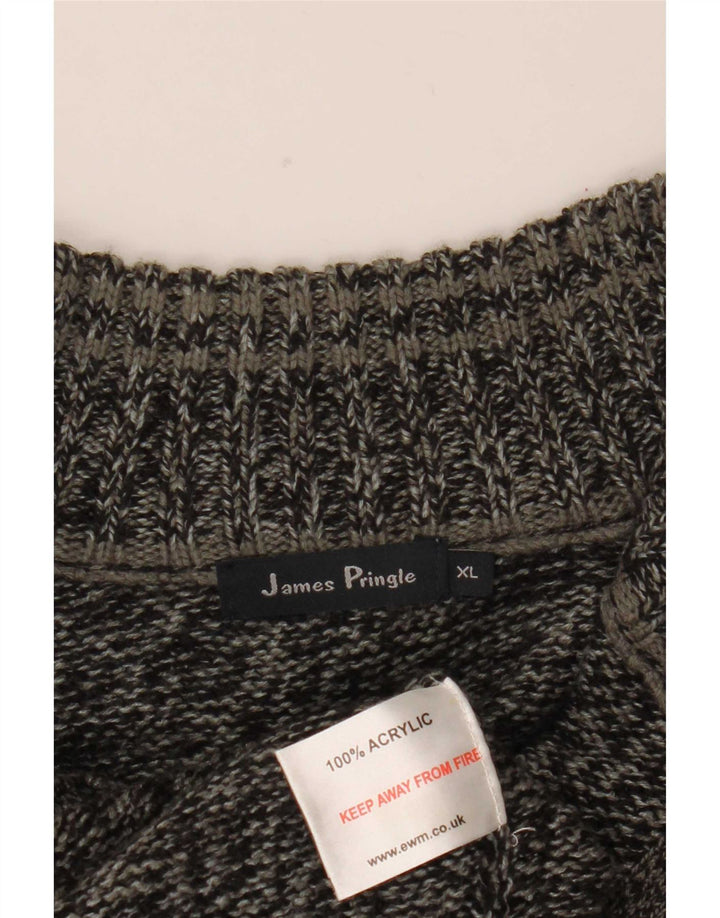 James Pringle Herre Cardigan Sweater XL Grå Flecked Acryl