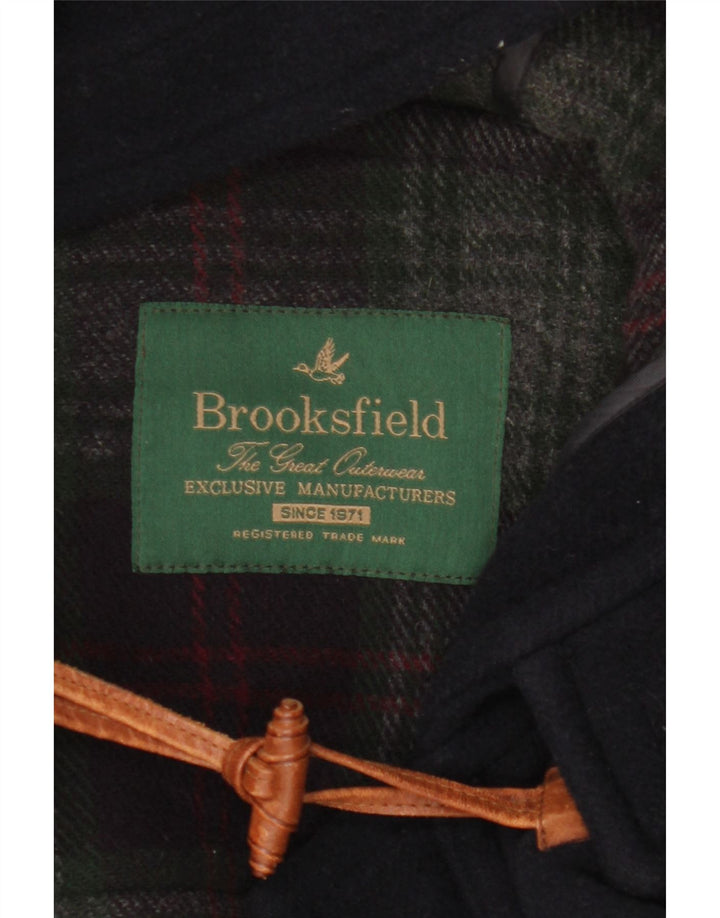 Brooksfield Herre Hooded Duffle Coat IT 50 Large Navy Blue Wool