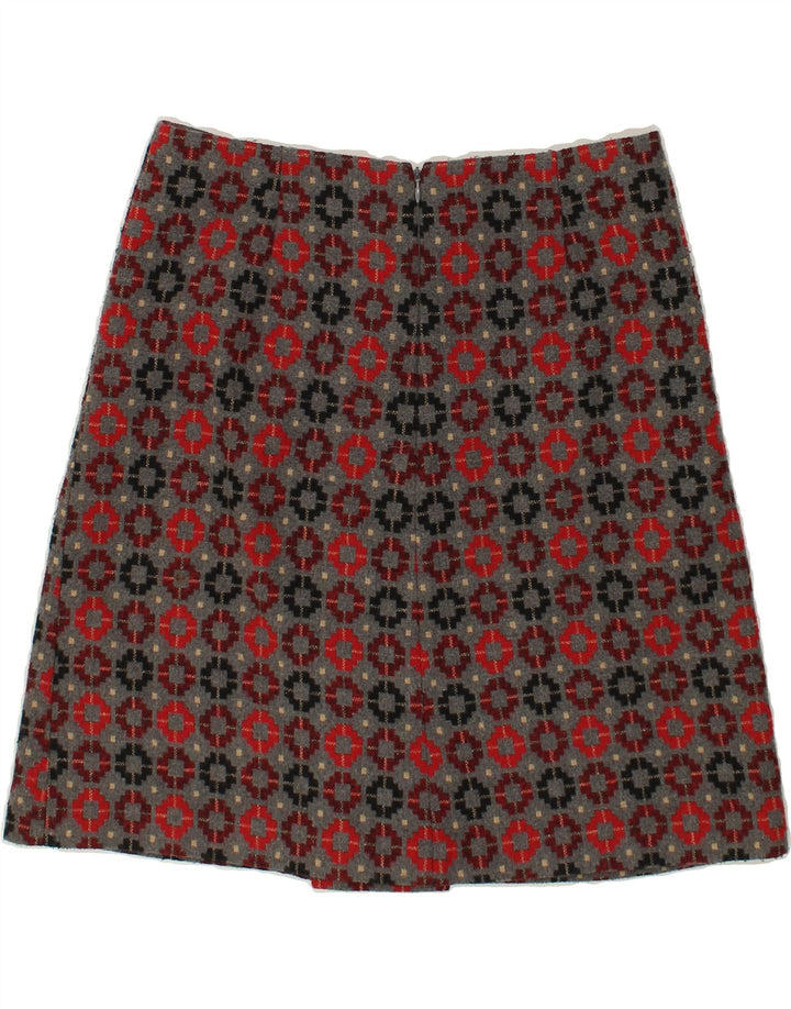 PHASE EIGHT Womens A-Line Skirt US 12 Large W32 Grey Geometric Polyester | Vintage Phase Eight | Thrift | Second-Hand Phase Eight | Used Clothing | Messina Hembry 