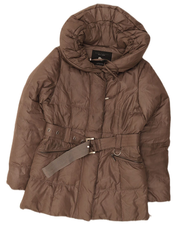 Zara polstret jakke til kvinder UK 8 Lille brun polyester