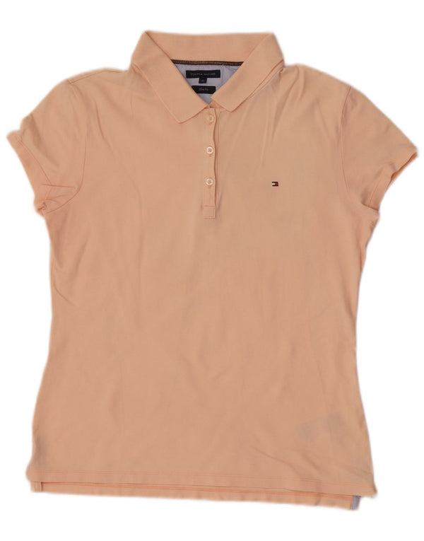 Tommy Hilfiger Dame Slim Fit Polo Shirt UK 18 XL Orange Bomuld