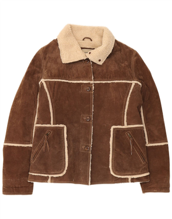 Conbipel Dame Shearling Jacket IT 48 XL Brunt Læder