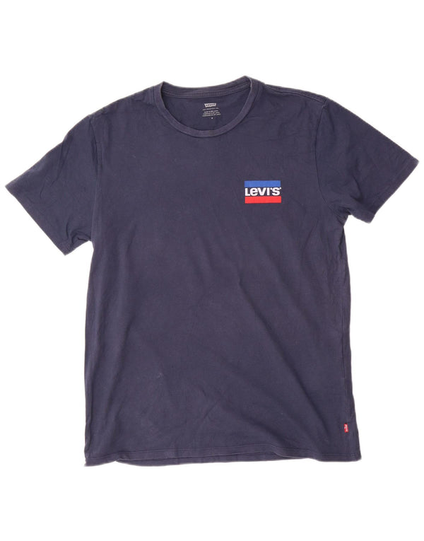 Levi's Herre grafisk T-shirt Top Medium Navyblå Bomuld