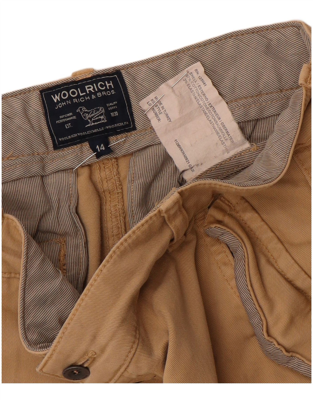 Woolrich Dame Slim Cargo Bukser UK 14 Medium W30 L32 Beige Bomuld