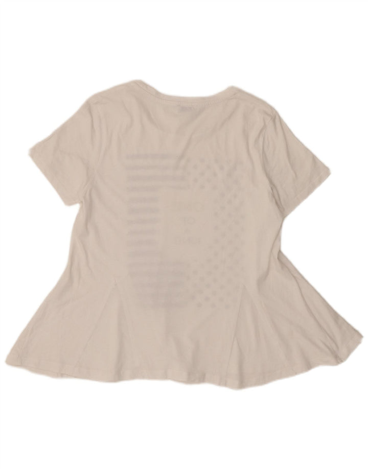 Liu Jo Dame Milano Grafisk Bluse Top UK 12 Medium White