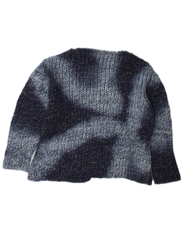 Bottega Dame Cardigan Sweater UK 16 Large Navy Blue Wool