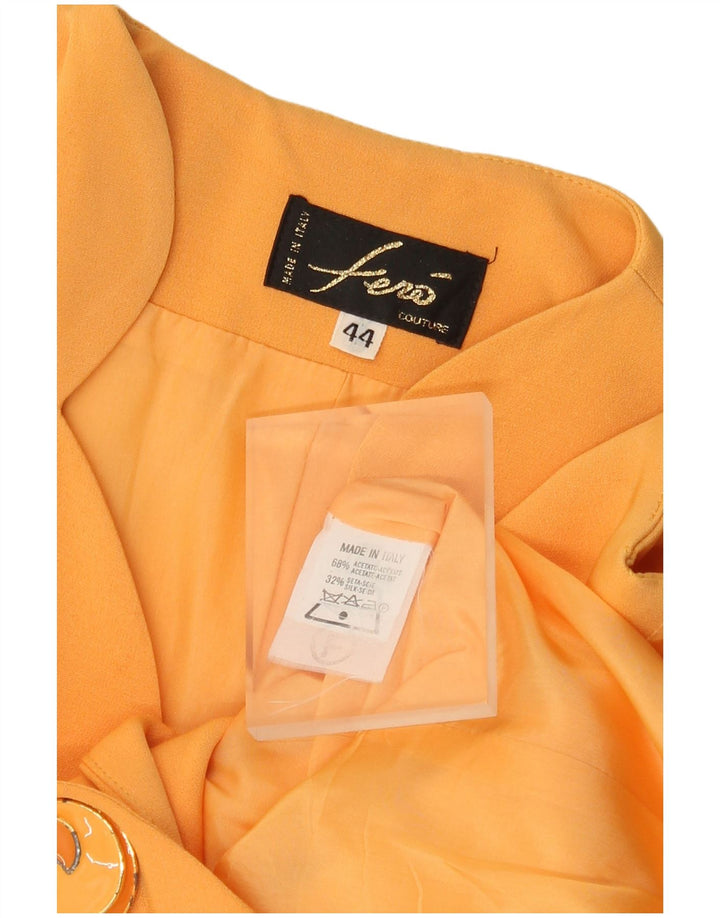 Vintage dame 1-knaps blazerjakke IT 44 Medium Orange Acetate