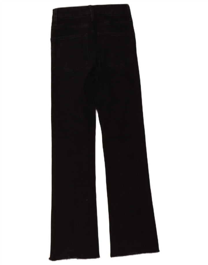 Zara Dame Flared Jeans EU 32 2XS W22 L28 Sort Bomuld