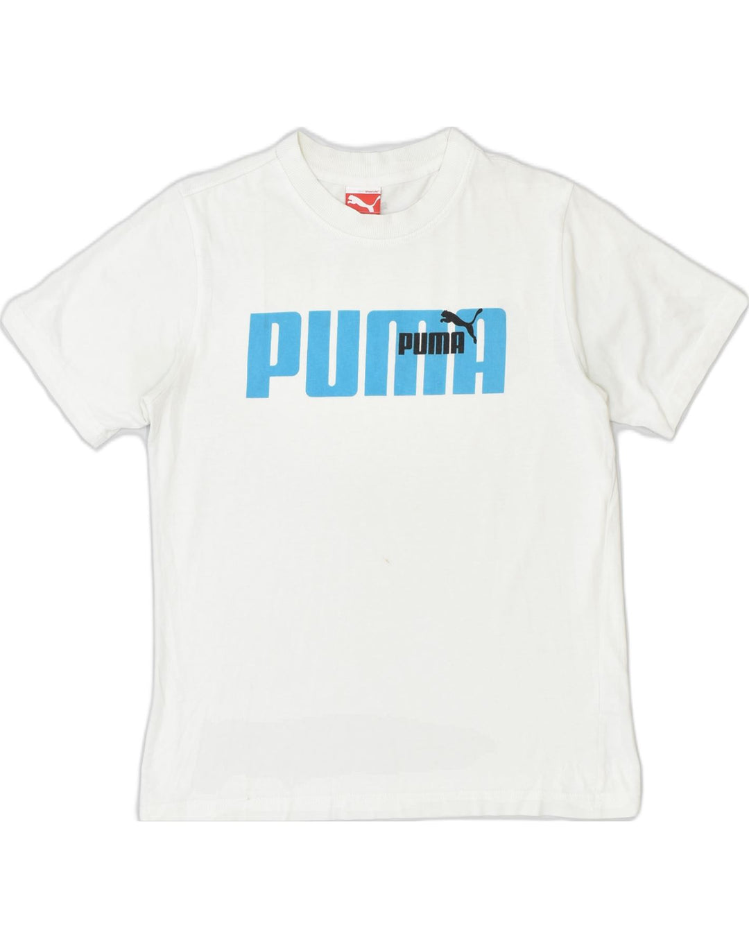 PUMA Boys Graphic T-Shirt Top 13-14 Years White Cotton | Vintage Puma | Thrift | Second-Hand Puma | Used Clothing | Messina Hembry 