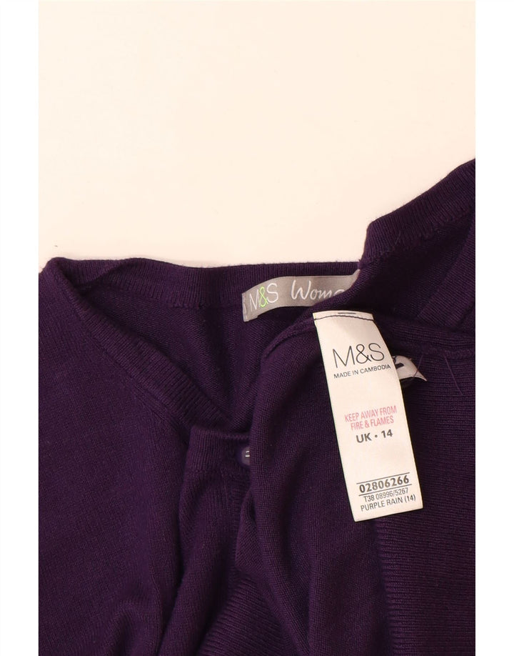 Marks & Spencer Dame Cardigan Sweater UK 14 Medium Purple Viscose