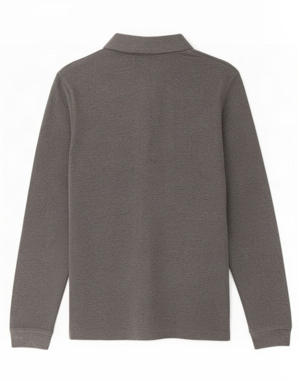 Lyle & Scott Langærmet herre poloshirt Stor grå bomuld