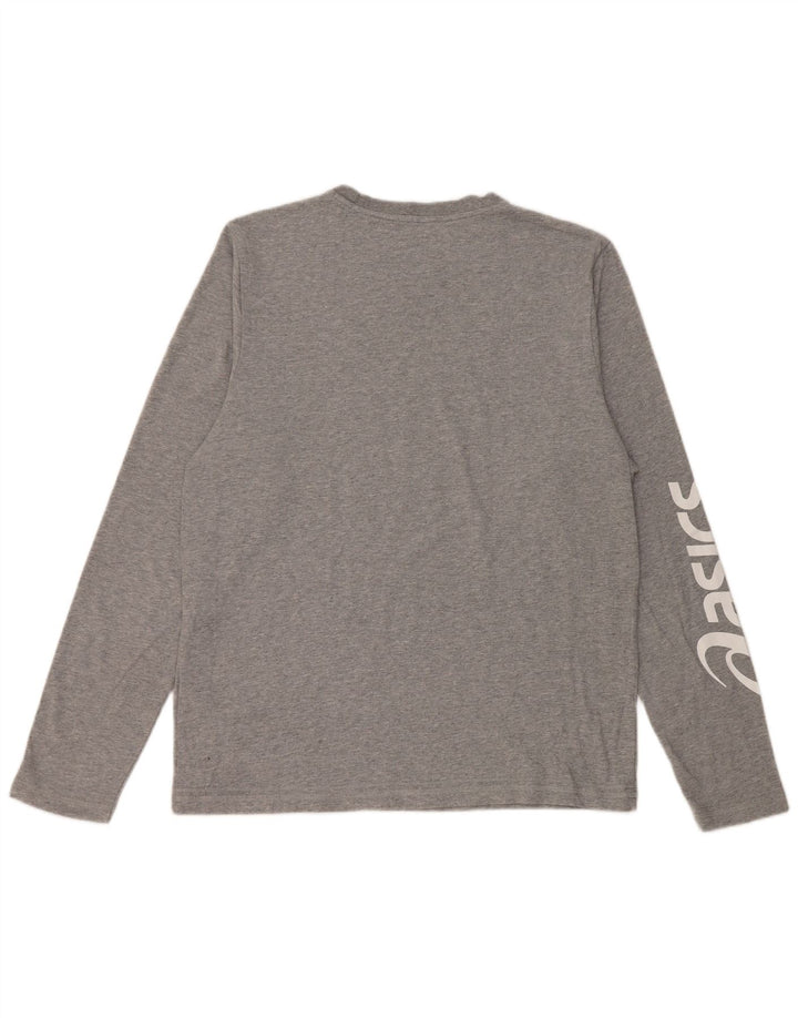 Asics Herre Grafisk Top Langærmet Stor Grå Bomuld