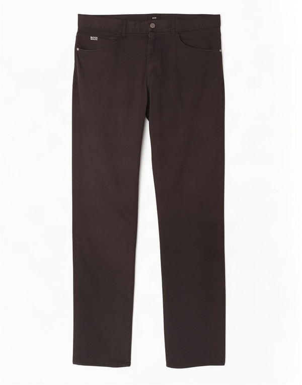 Hugo Boss Mens Straight Casual Trousers W36 L36 Black Cotton