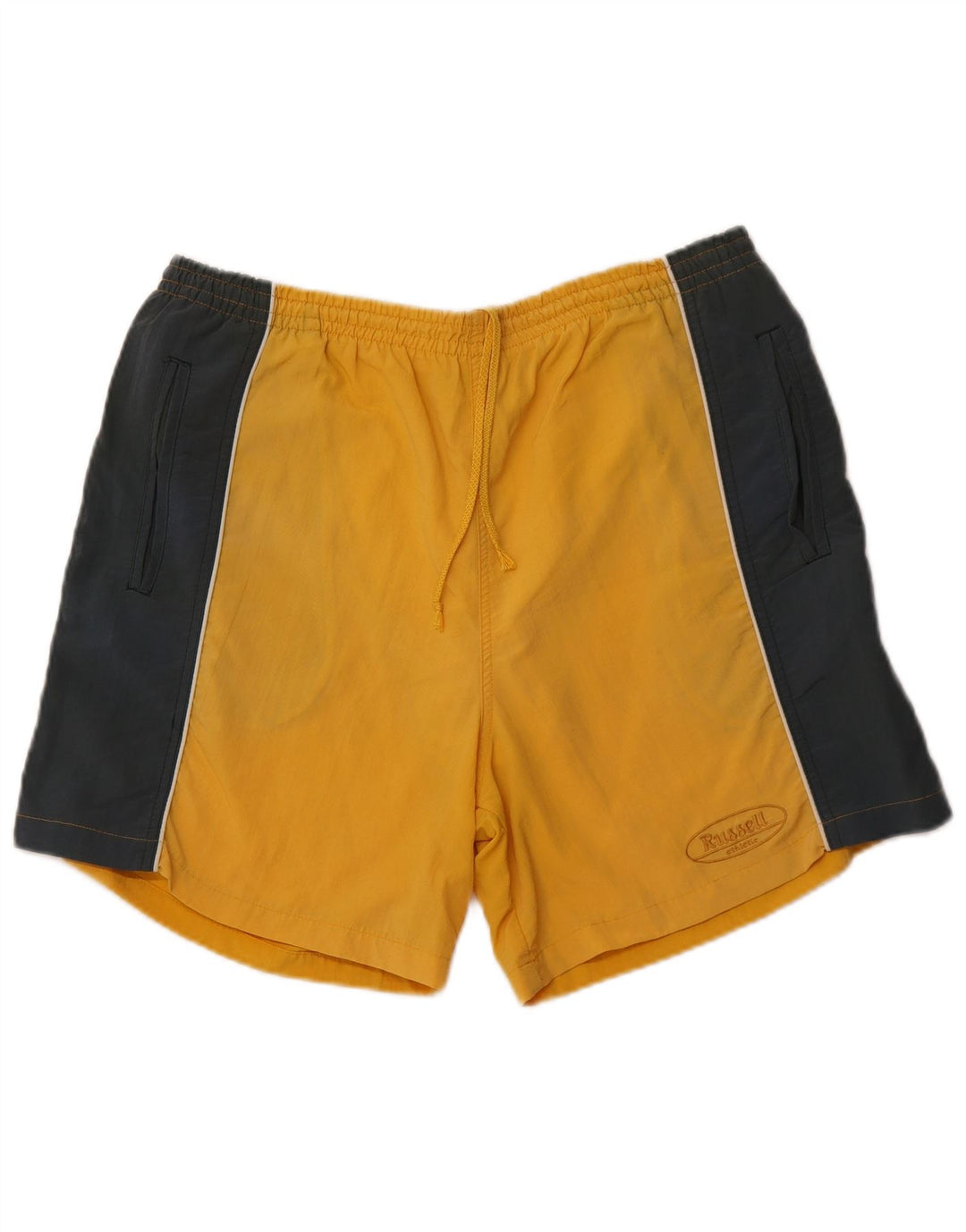 RUSSELL ATHLETIC Herre svømmeshorts XL Gul Colourblock Nylon