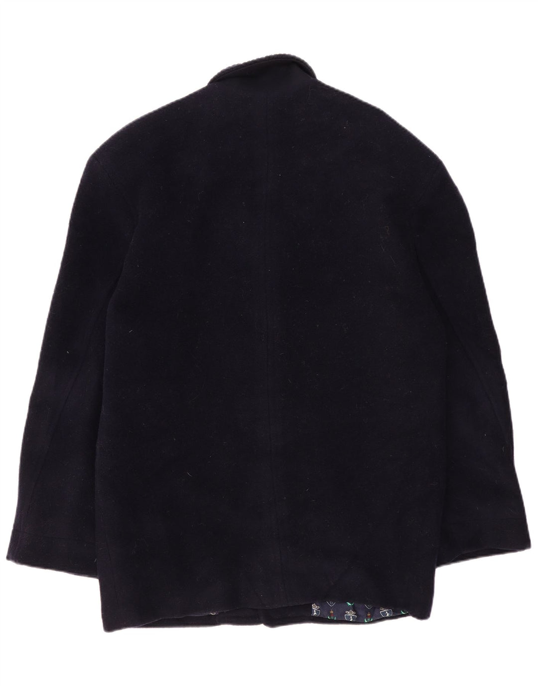 Vintage overfrakke til mænd UK 36 Small Navy Blue Virgin Wool