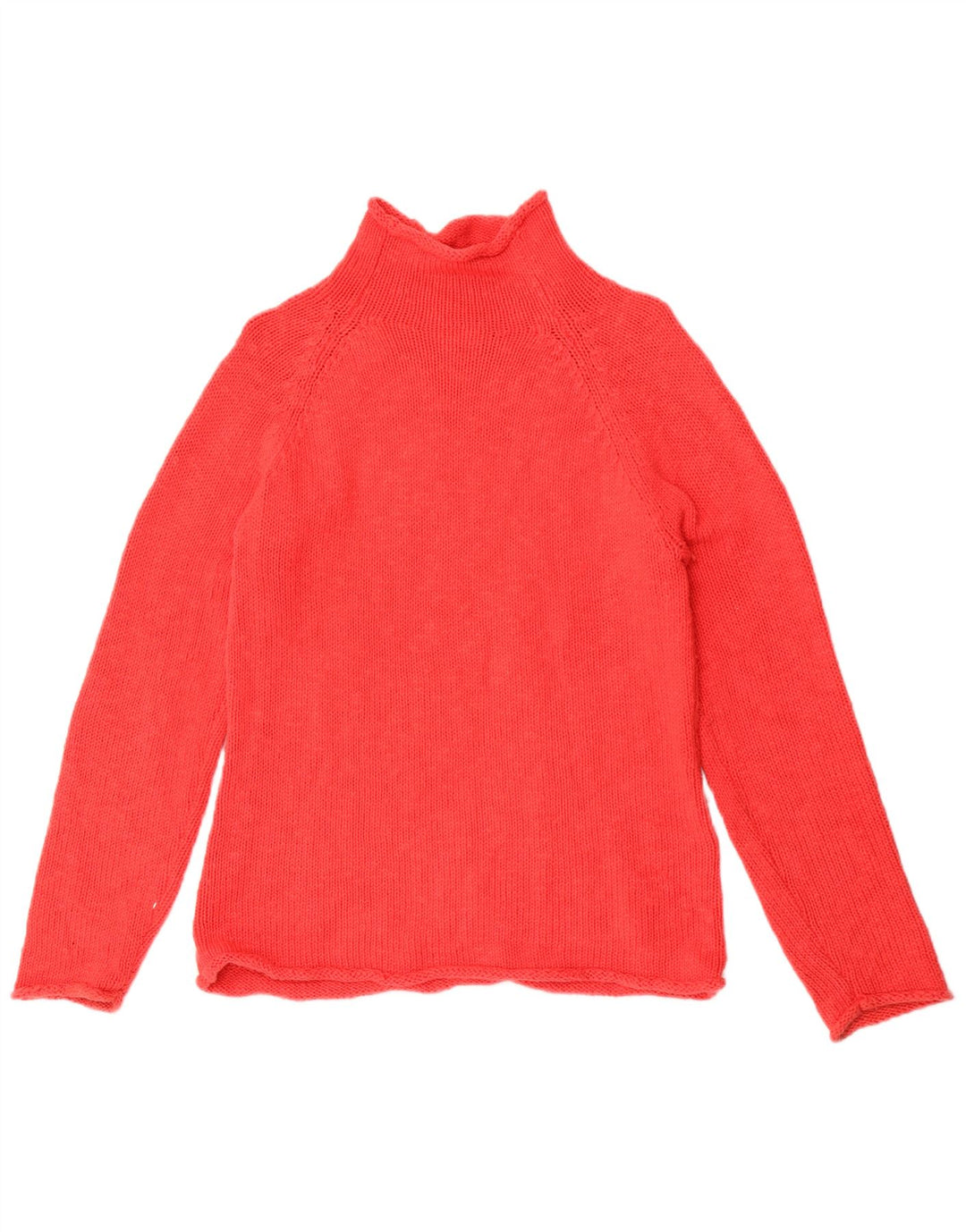 L.L.Bean Dame Turtle Neck Sweater UK 12 Medium Rød Bomuld