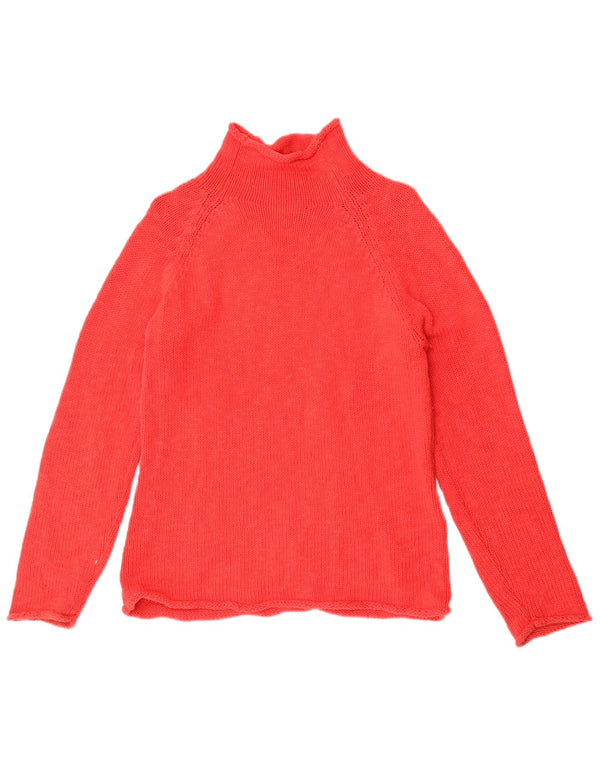 L.L.Bean Dame Turtle Neck Sweater UK 12 Medium Rød Bomuld