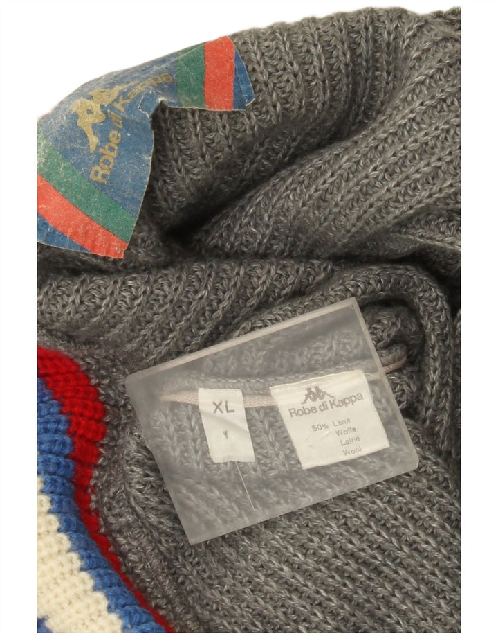 Kappa Herre Cardigan Sweater XL Grå Uld