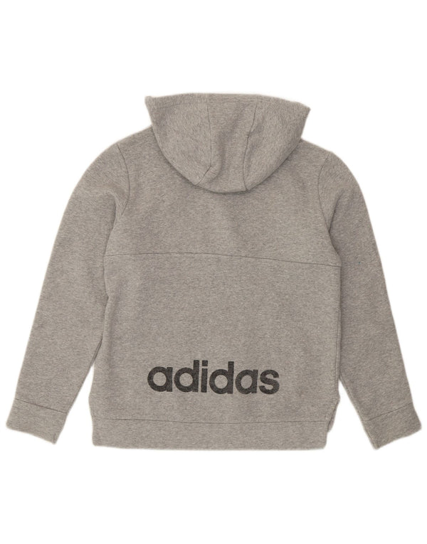 ADIDAS hættetrøje med lynlås til drenge 12-13 år Grå Colourblock