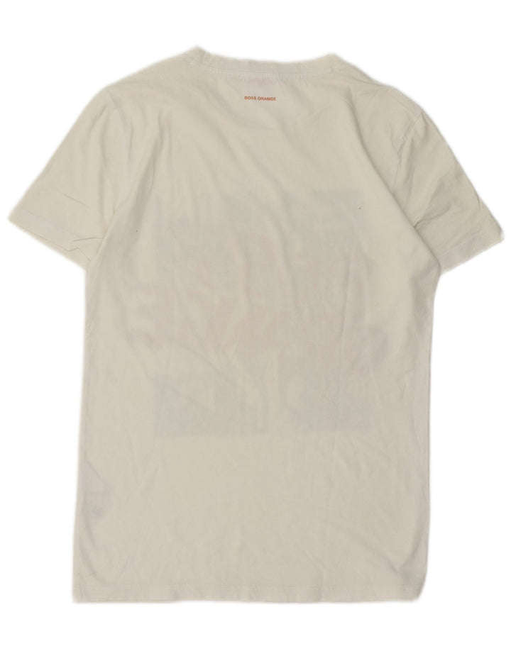 HUGO BOSS Herre grafisk T-shirt Top Lille hvid bomuld
