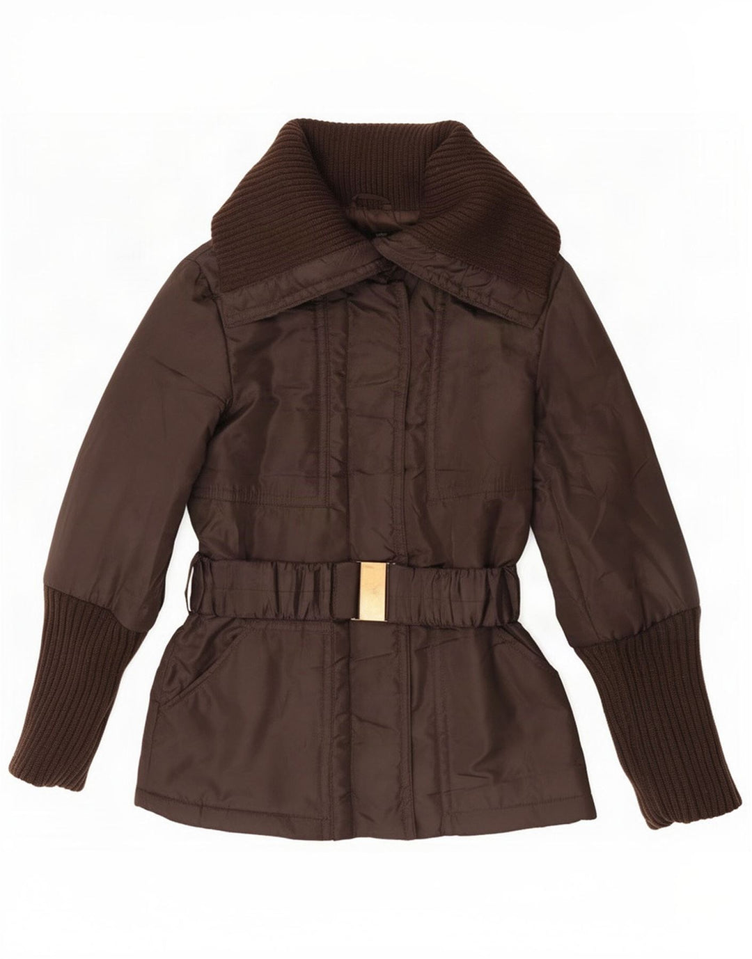 Zara polstret jakke til kvinder UK 10 Lille brun polyester