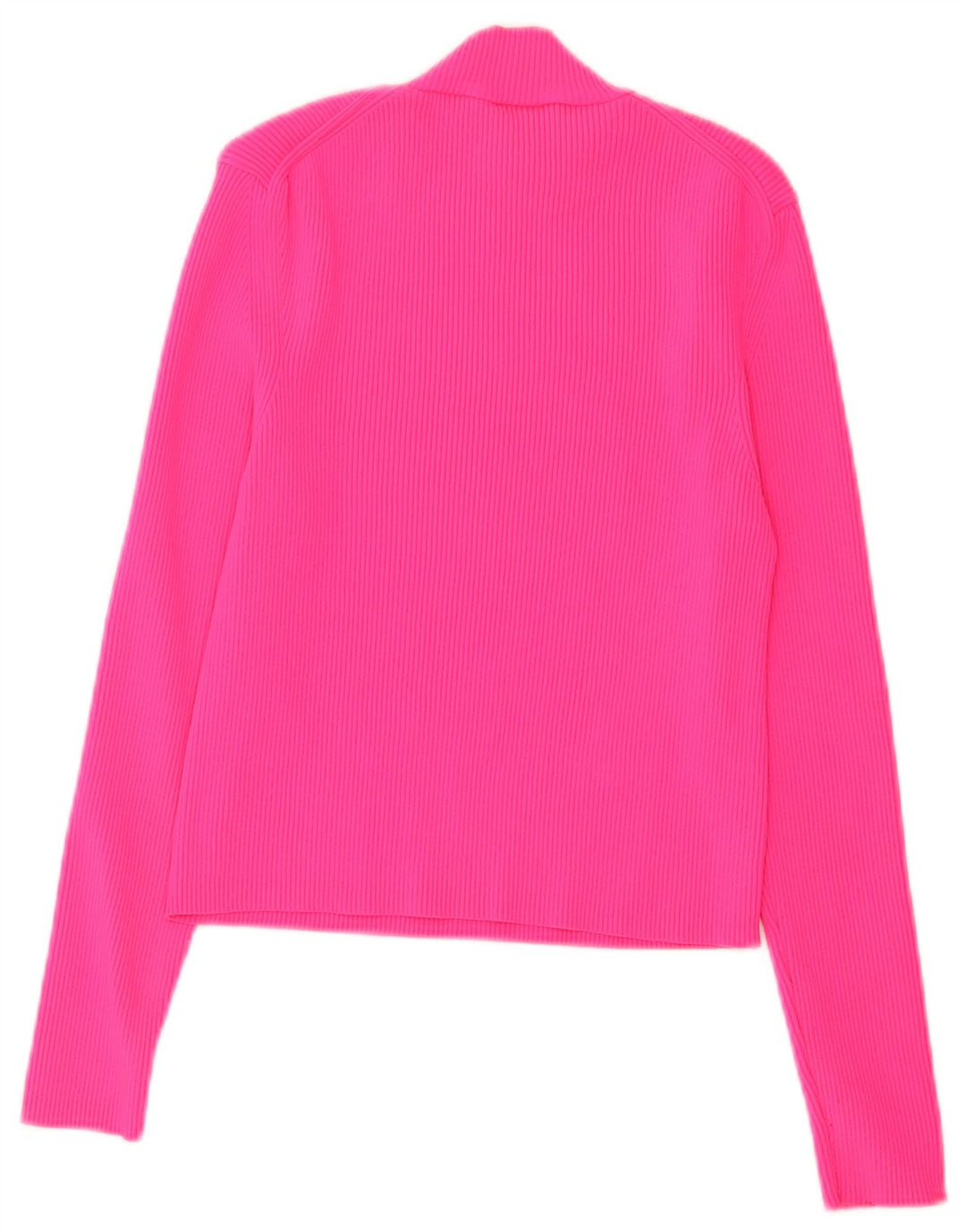 Zara Womens Crop Top Langærmet UK 14 Large Pink Polyamide