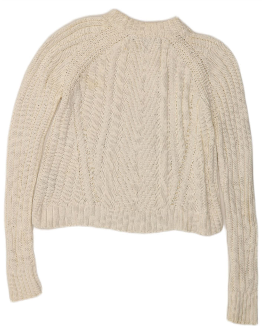 Zara Womens Crop Oversized Turtle Neck Jumper Sweater UK 10 Small White