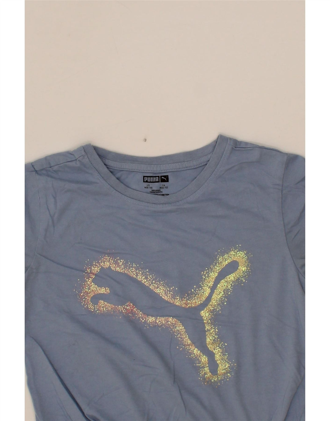 PUMA Womens Front Tie Graphic T-Shirt Top US 8/10 Medium Blue Cotton Vintage Puma and Second-Hand Puma from Messina Hembry 