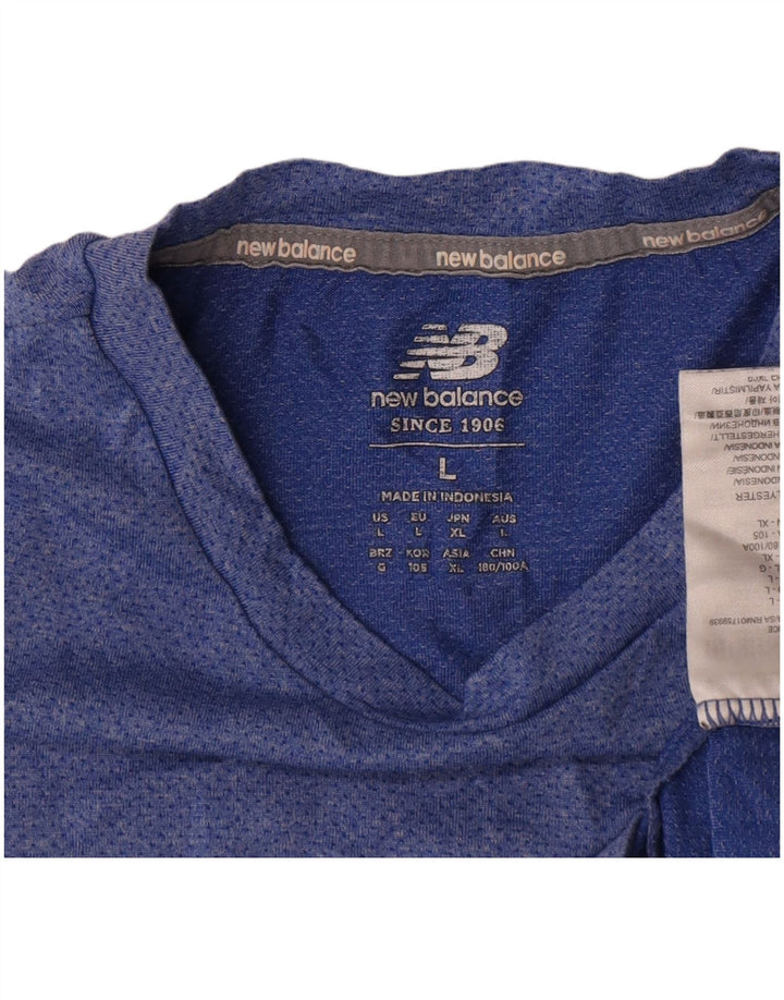 New Balance Herre T-Shirt Top Stor Blå Polyester