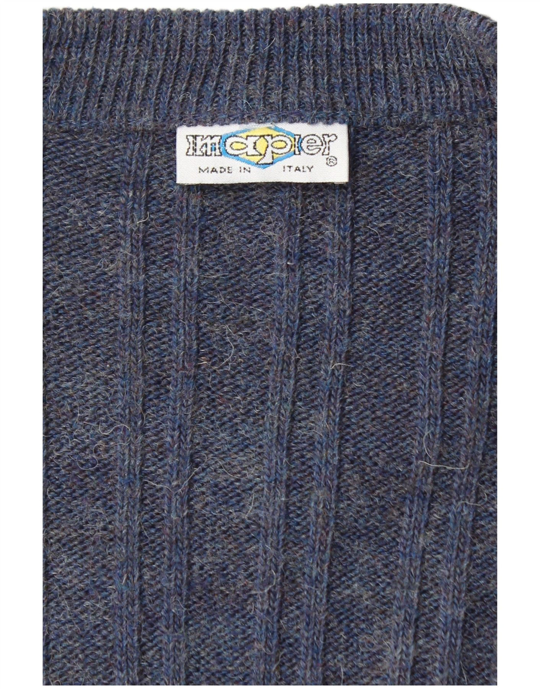 Imapier Herre Cardigan Sweater Large Navy Blue Flecked
