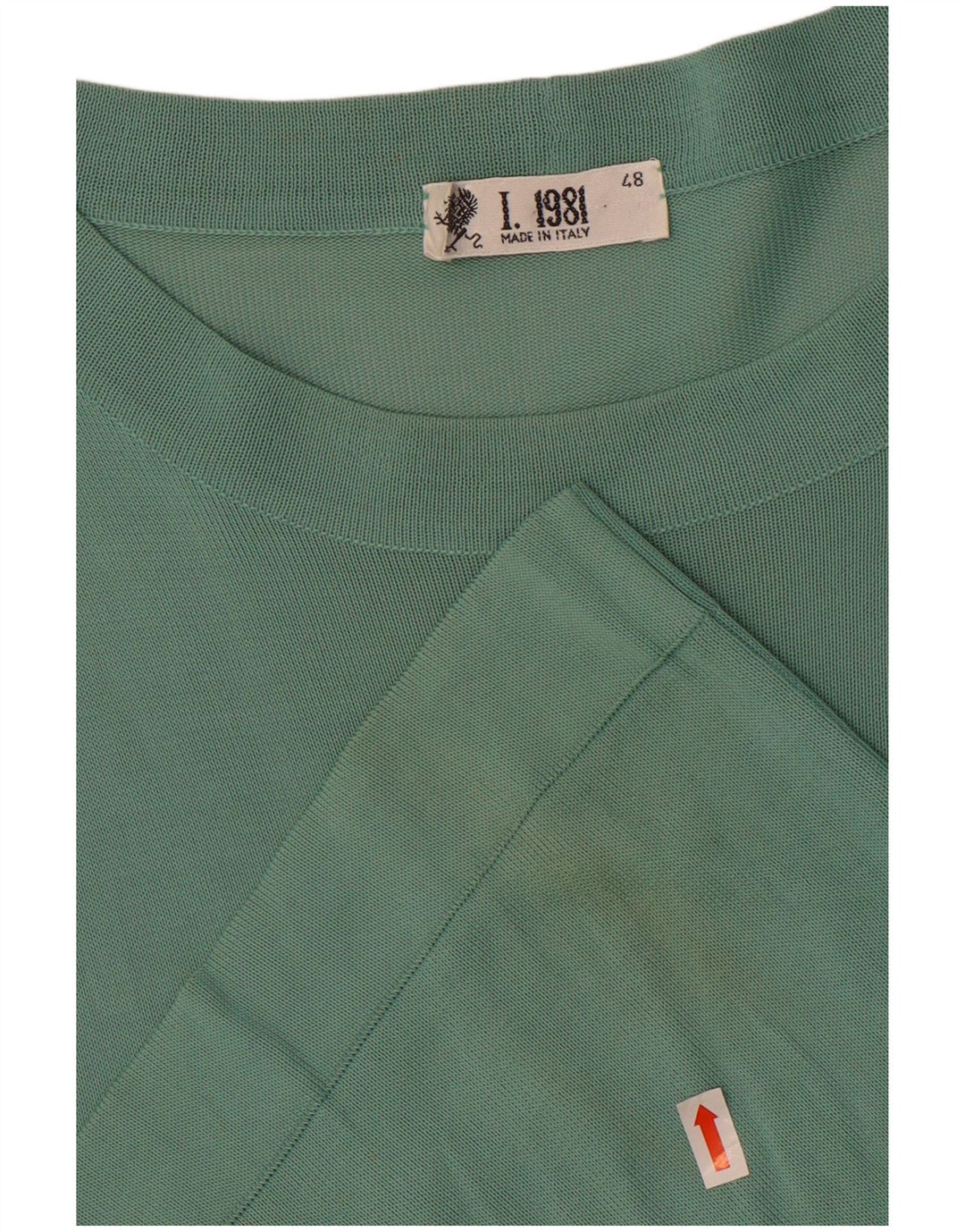 Vintage Herre T-Shirt Top IT 48 Medium Green Viscose