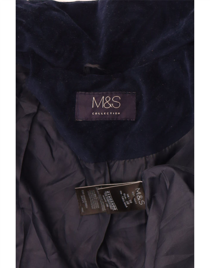 Marks & Spencer Dame Oversized Velour Polstret Jakke UK 10 Small Navy Blue