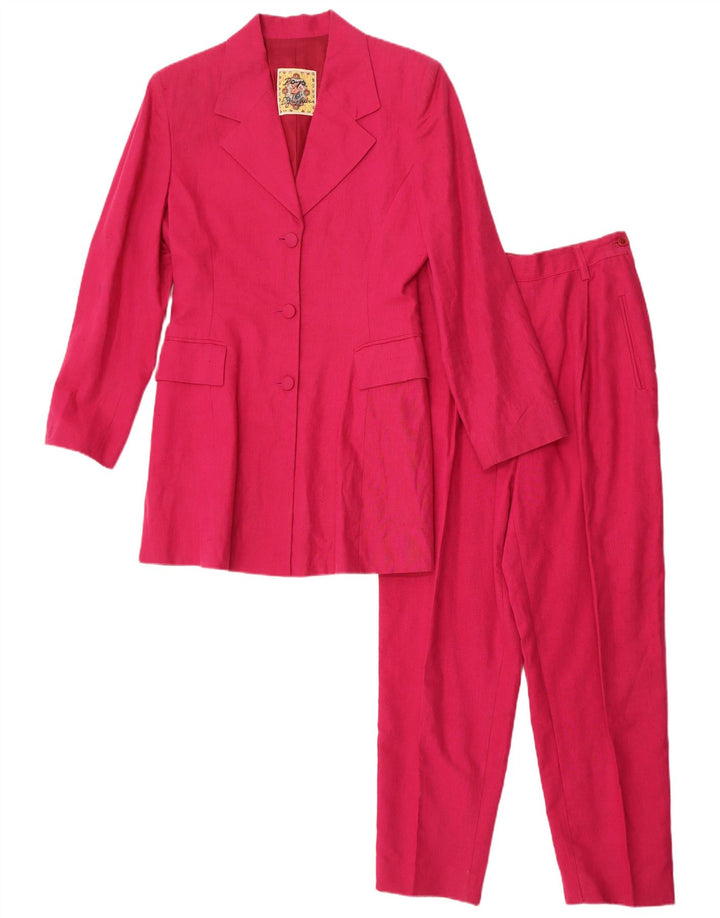 POP 84 Dame 3-knaps 2-delt jakkesæt Small W24 L26 Pink Linen