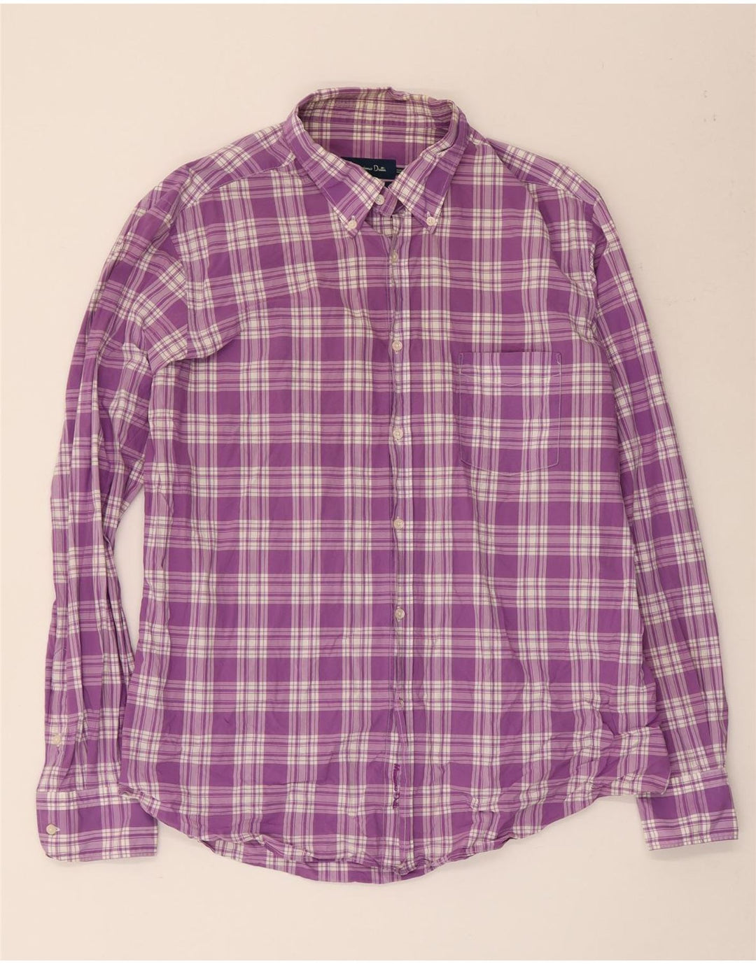 Massimo Dutti Herre Casual Fit skjorte XL lilla ternet