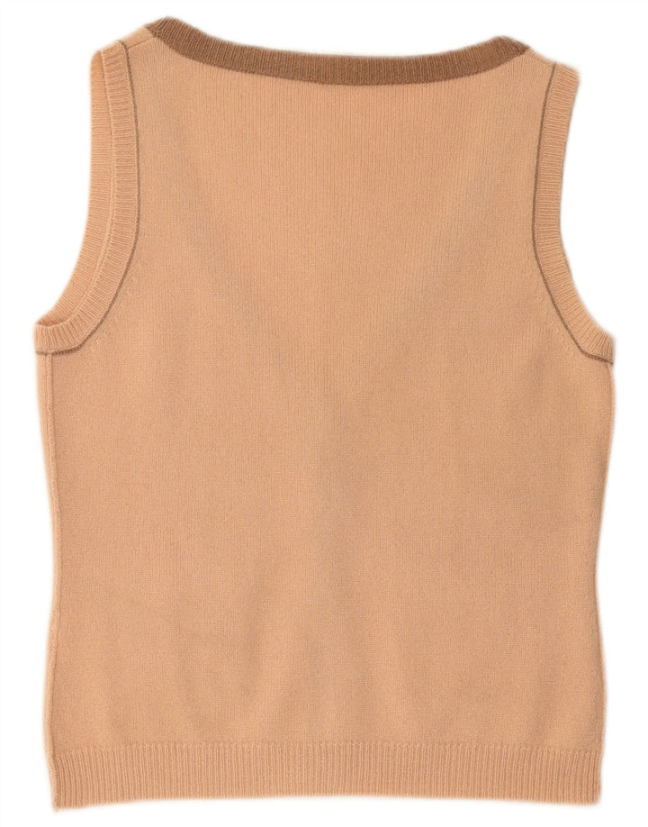 SCHUMACHER Womens Crop Ærmeløs cardigantrøje UK 14 Large Pink Uld