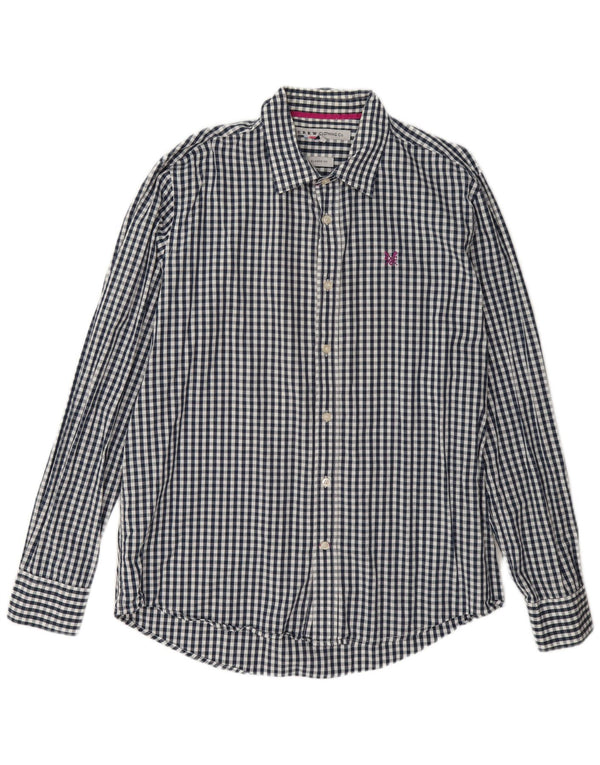 Crew Clothing Herre Classic Fit Shirt Large Blue Gingham Cotton
