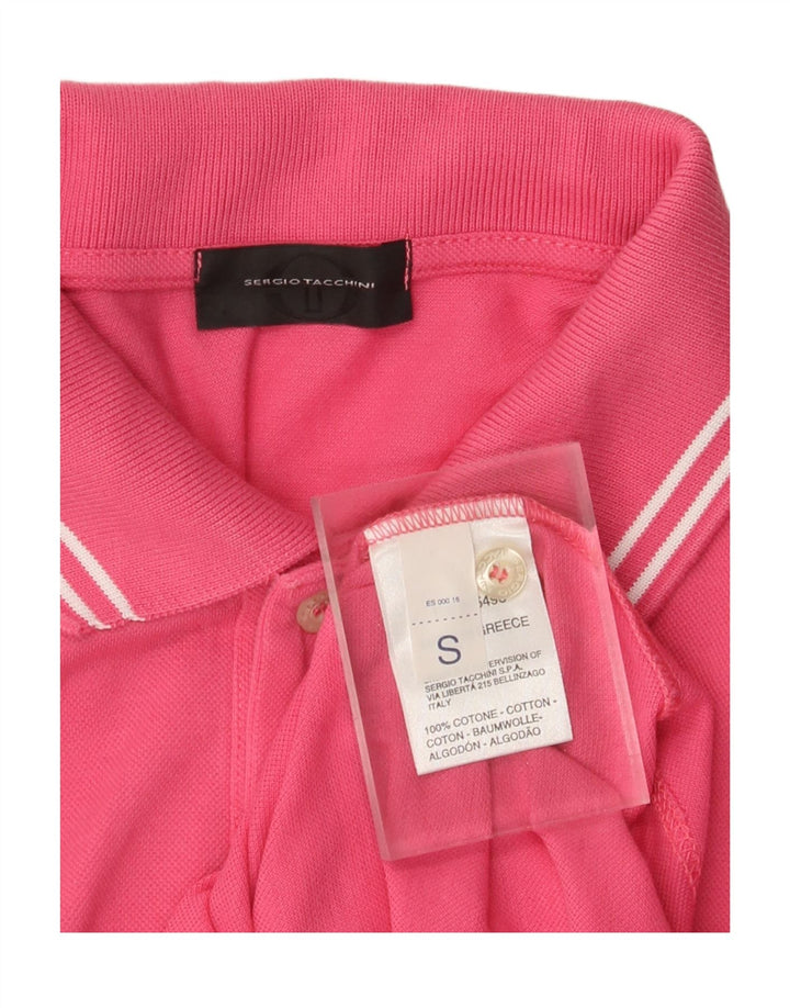 Sergio Tacchini Langærmet herre poloshirt Lille pink bomuld