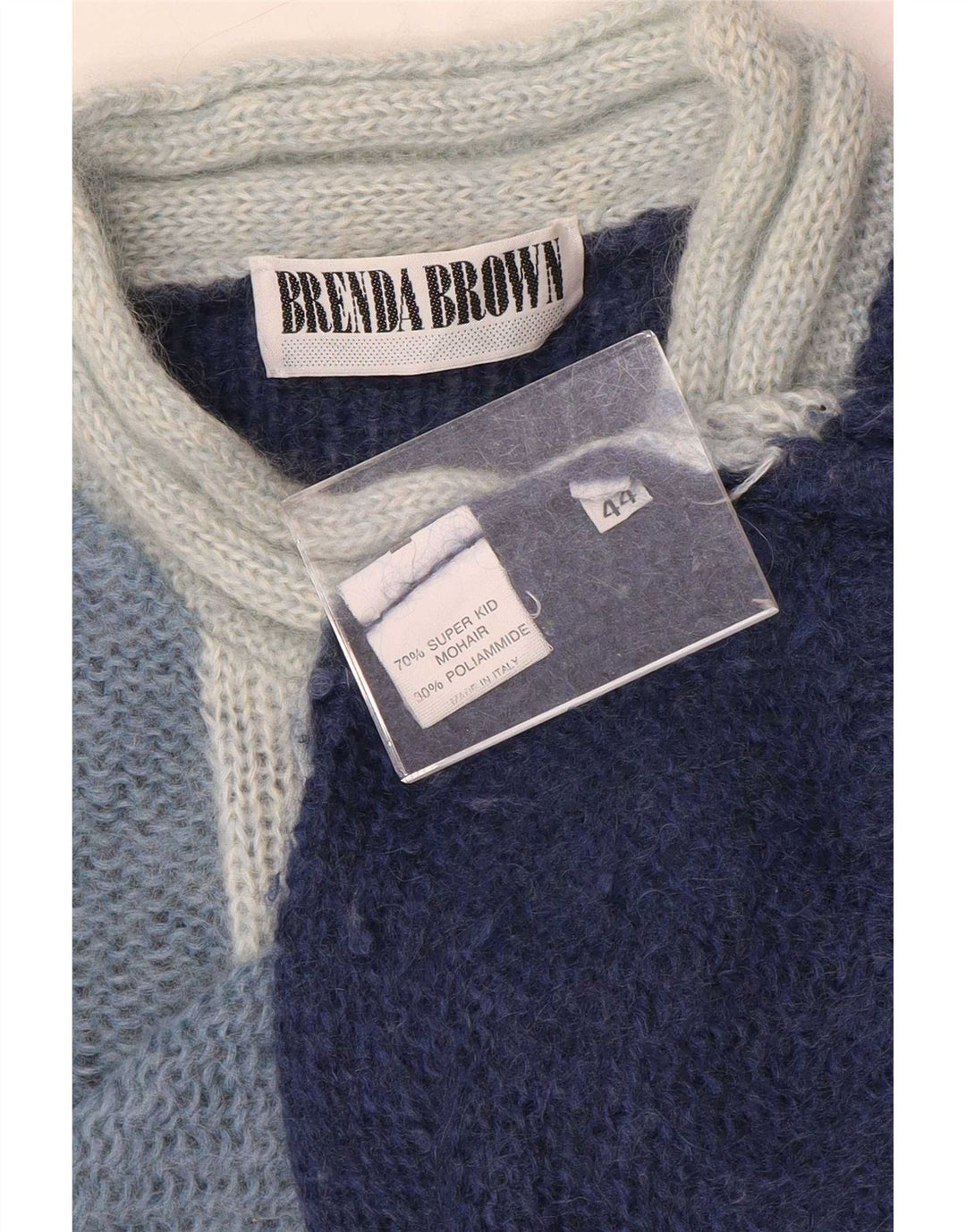 Vintage Dame Turtle Neck Jumper Sweater IT 44 Medium Navy Blue