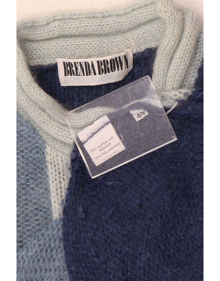 Vintage Dame Turtle Neck Jumper Sweater IT 44 Medium Navy Blue