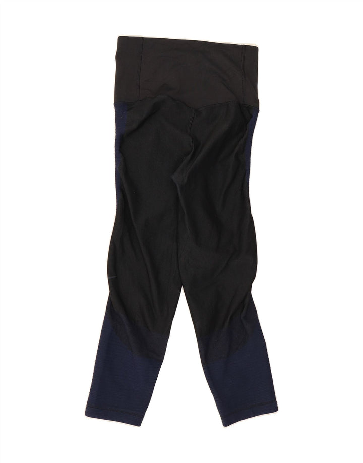 NIKE Womens Dri Fit Capri Leggings UK 12 Medium  Blue Colourblock Vintage Nike and Second-Hand Nike from Messina Hembry 