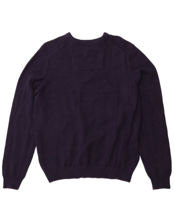 IZOD Herre V-hals sweater Stor marineblå bomuld