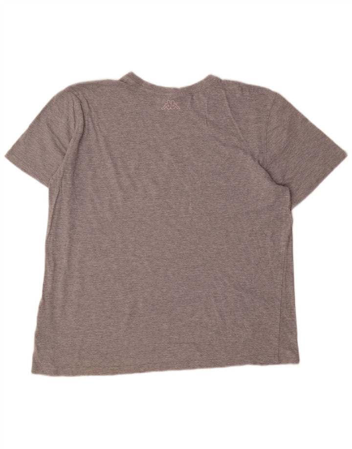 Kappa Herre Grafisk T-Shirt Top 2XL Grå Bomuld